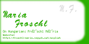 maria froschl business card